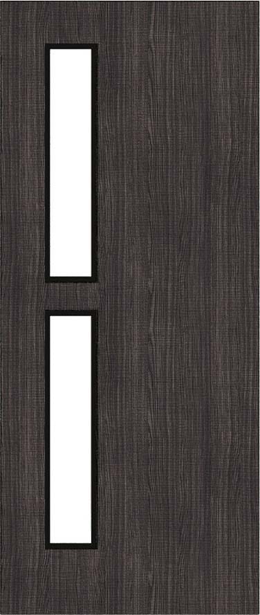Architectural Dark Grey Ash 07 Clear Glazed - Prefinished Fire Door Blank