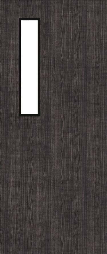 Architectural Dark Grey Ash 08 Clear Glazed - Prefinished Fire Door Blank