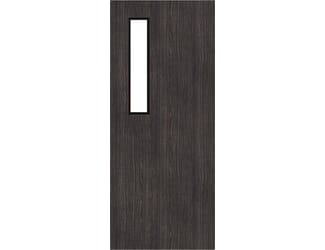 Architectural Dark Grey Ash 08 Clear Glazed - Prefinished Fire Door Blank