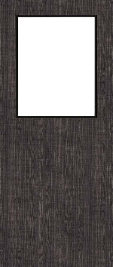 Architectural Dark Grey Ash 01 Frosted Glazed - Prefinished Fire Door Blank