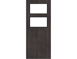 Architectural Dark Grey Ash 02 Frosted Glazed - Prefinished Fire Door Blank