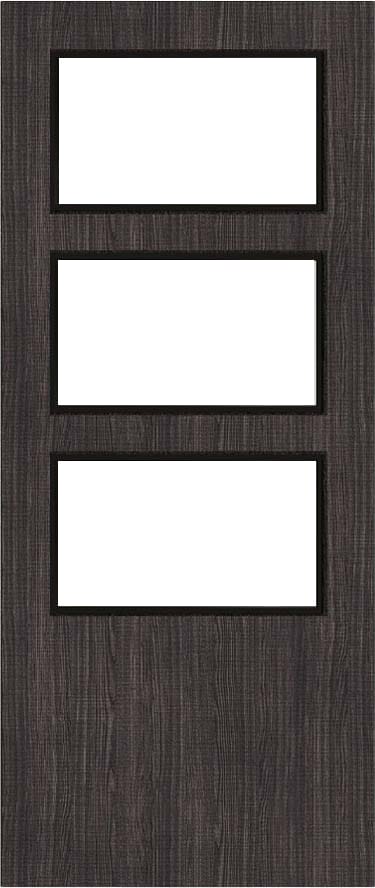 Architectural Dark Grey Ash 03 Frosted Glazed - Prefinished Fire Door Blank