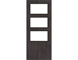Architectural Dark Grey Ash 03 Frosted Glazed - Prefinished Fire Door Blank