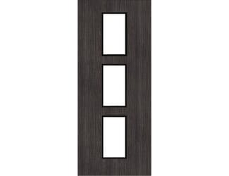 Architectural Dark Grey Ash 11 Frosted Glazed - Prefinished Fire Door Blank