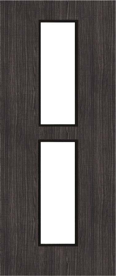 Architectural Dark Grey Ash 12 Frosted Glazed - Prefinished Fire Door Blank