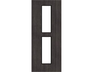 Architectural Dark Grey Ash 12 Frosted Glazed - Prefinished Fire Door Blank
