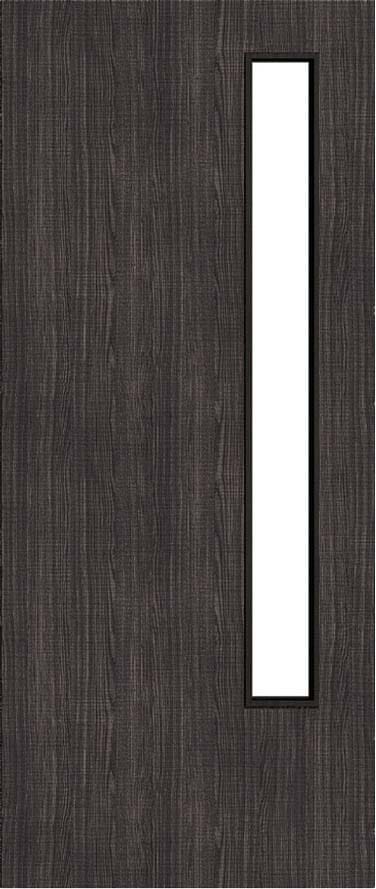 Architectural Dark Grey Ash 13 Frosted Glazed - Prefinished Fire Door Blank