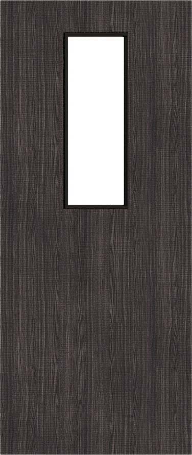 Architectural Dark Grey Ash 14 Frosted Glazed - Prefinished Fire Door Blank