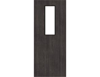 Architectural Dark Grey Ash 14 Frosted Glazed - Prefinished Fire Door Blank