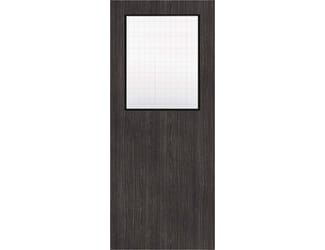 Architectural Dark Grey Ash 01 Georgian Wired Glazed - Prefinished Fire Door Blank