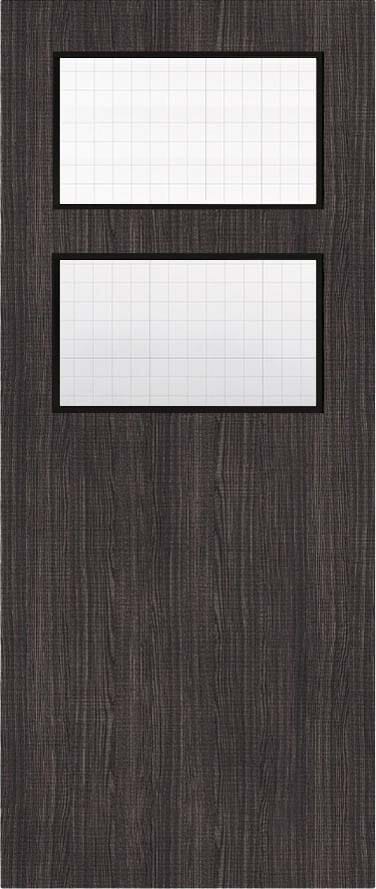 Architectural Dark Grey Ash 02 Georgian Wired Glazed - Prefinished Fire Door Blank