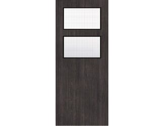 Architectural Dark Grey Ash 02 Georgian Wired Glazed - Prefinished Fire Door Blank
