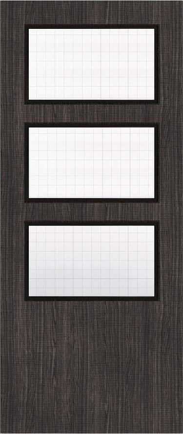 Architectural Dark Grey Ash 03 Georgian Wired Glazed - Prefinished Fire Door Blank