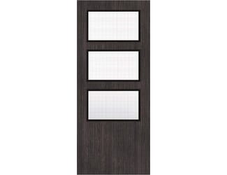 Architectural Dark Grey Ash 03 Georgian Wired Glazed - Prefinished Fire Door Blank