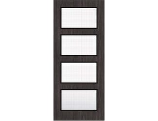 Architectural Dark Grey Ash 04 Georgian Wired Glazed - Prefinished Fire Door Blank
