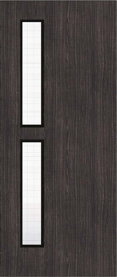 Architectural Dark Grey Ash 07 Georgian Wired Glazed - Prefinished Fire Door Blank
