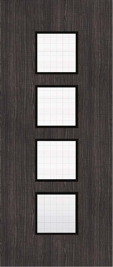 Architectural Dark Grey Ash 09 Georgian Wired Glazed - Prefinished Fire Door Blank