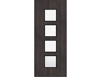 Architectural Dark Grey Ash 09 Georgian Wired Glazed - Prefinished Fire Door Blank