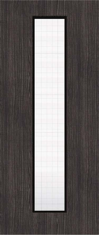 Architectural Dark Grey Ash 10 Georgian Wired Glazed - Prefinished Fire Door Blank