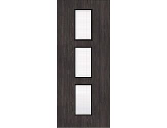 Architectural Dark Grey Ash 11 Georgian Wired Glazed - Prefinished Fire Door Blank