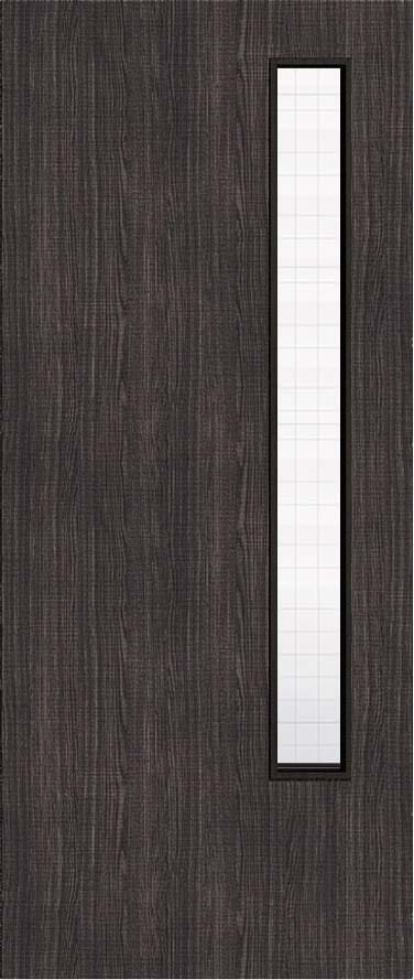 Architectural Dark Grey Ash 13 Georgian Wired Glazed - Prefinished Fire Door Blank