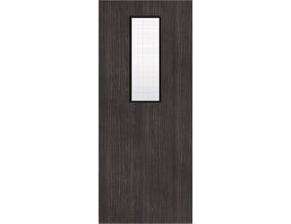 Architectural Dark Grey Ash 14 Georgian Wired Glazed - Prefinished Fire Door Blank