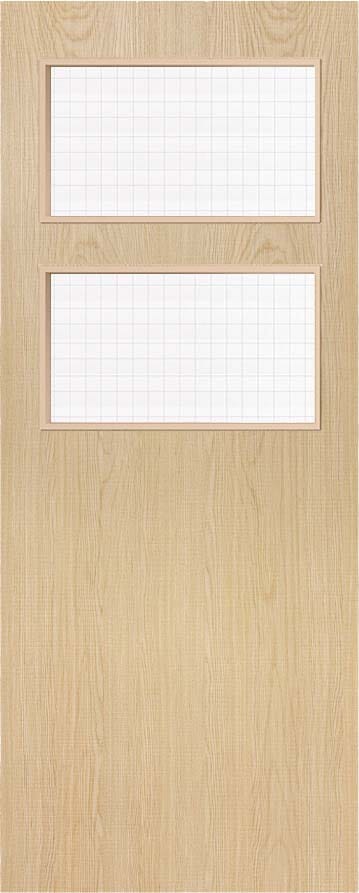 Architectural Ash 02 Georgian Wired Glazed - Prefinished Fire Door Blank