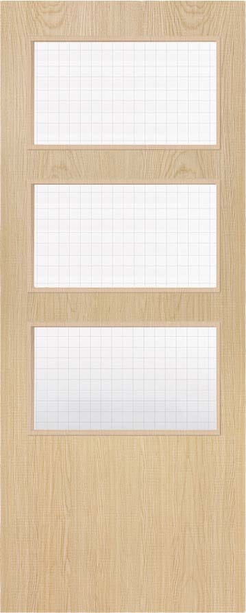 Architectural Ash 03 Georgian Wired Glazed - Prefinished Fire Door Blank