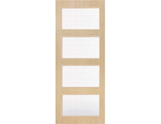 Architectural Ash 04 Georgian Wired Glazed - Prefinished Fire Door Blank