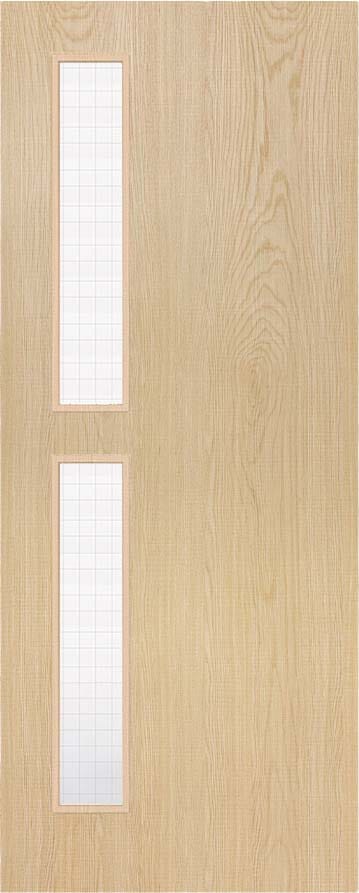 Architectural Ash 07 Georgian Wired Glazed - Prefinished Fire Door Blank