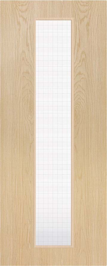 1981x686x44mm (27") Architectural Ash 10 Georgian Wired Glazed - Prefinished Fire Door Blank