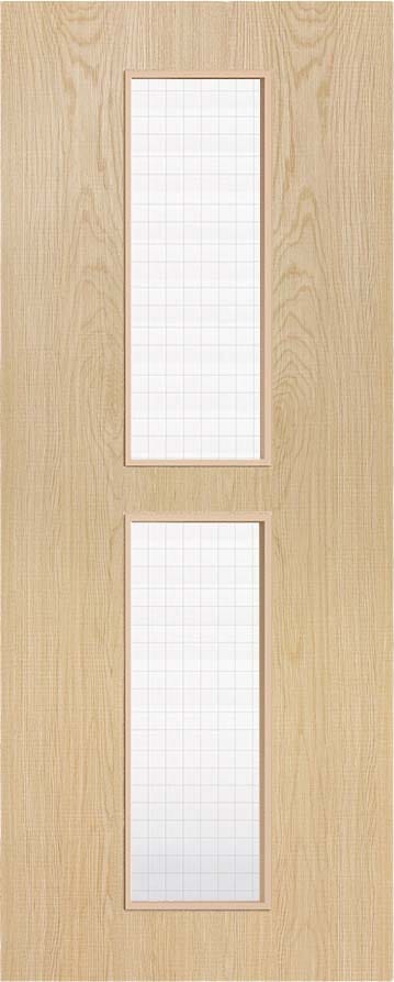 Architectural Ash 12 Georgian Wired Glazed - Prefinished Fire Door Blank