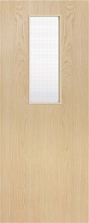 2040x826x44mm Architectural Ash 14 Georgian Wired Glazed - Prefinished Fire Door Blank