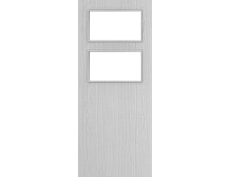 Architectural Light Grey Ash 02 Clear Glazed - Prefinished Fire Door Blank