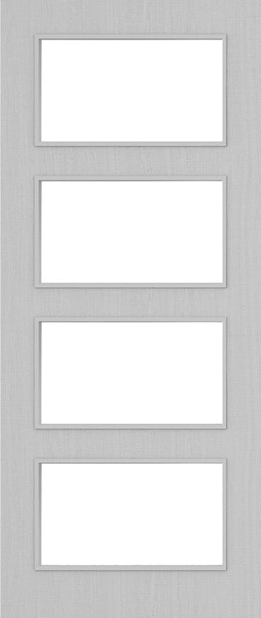 Architectural Light Grey Ash 04 Clear Glazed - Prefinished Fire Door Blank