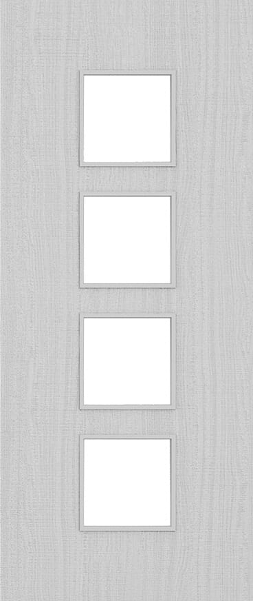 Architectural Light Grey Ash 09 Clear Glazed - Prefinished Fire Door Blank