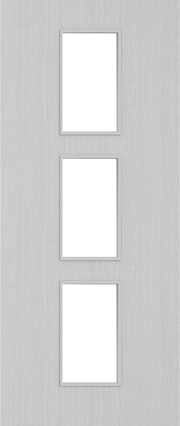 Architectural Light Grey Ash 11 Clear Glazed - Prefinished Fire Door Blank