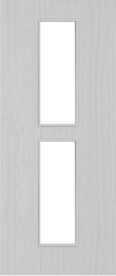 Architectural Light Grey Ash 12 Clear Glazed - Prefinished Fire Door Blank