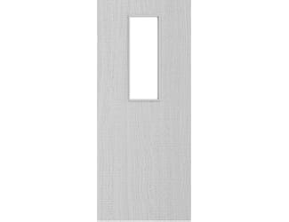 Architectural Light Grey Ash 14 Clear Glazed - Prefinished Fire Door Blank