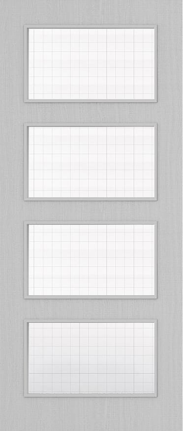 Architectural Light Grey Ash 04 Georgian Wired Glazed - Prefinished Fire Door Blank
