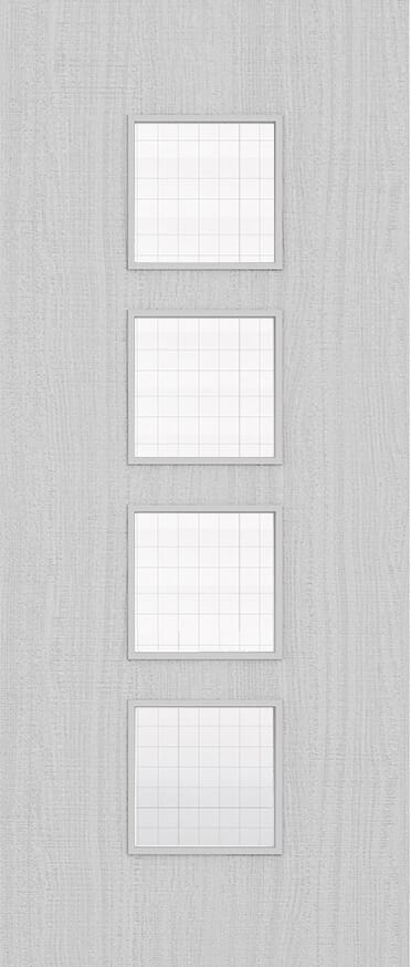 Architectural Light Grey Ash 09 Georgian Wired Glazed - Prefinished Fire Door Blank
