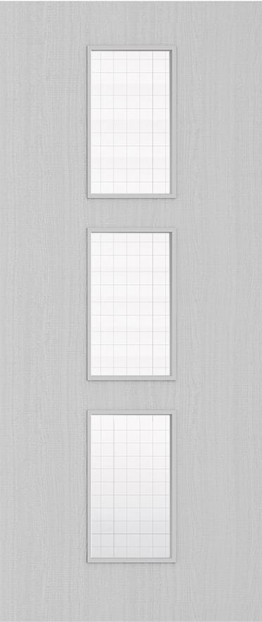 2040x826x44mm Architectural Light Grey Ash 11 Georgian Wired Glazed - Prefinished Fire Door Blank