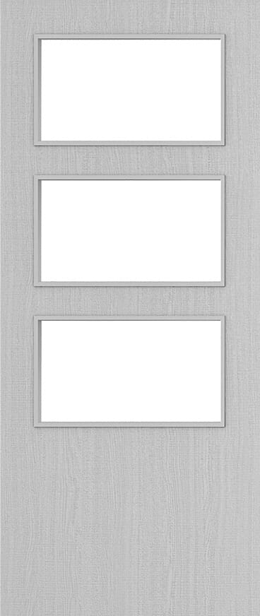 Architectural Light Grey Ash 03 Frosted Glazed - Prefinished Fire Door Blank