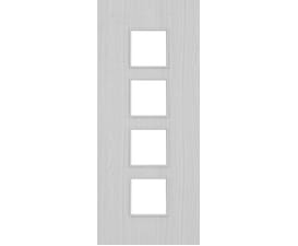 Architectural Light Grey Ash 09 Frosted Glazed - Prefinished Fire Door Blank