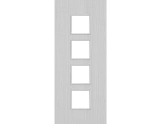 Architectural Light Grey Ash 09 Frosted Glazed - Prefinished Fire Door Blank