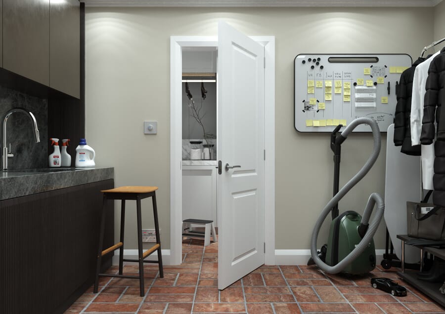 White Smooth 2 Panel Fire Door