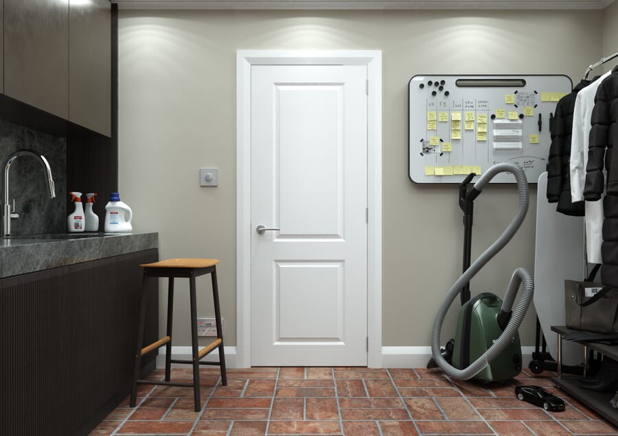 White Smooth 2 Panel Fire Door