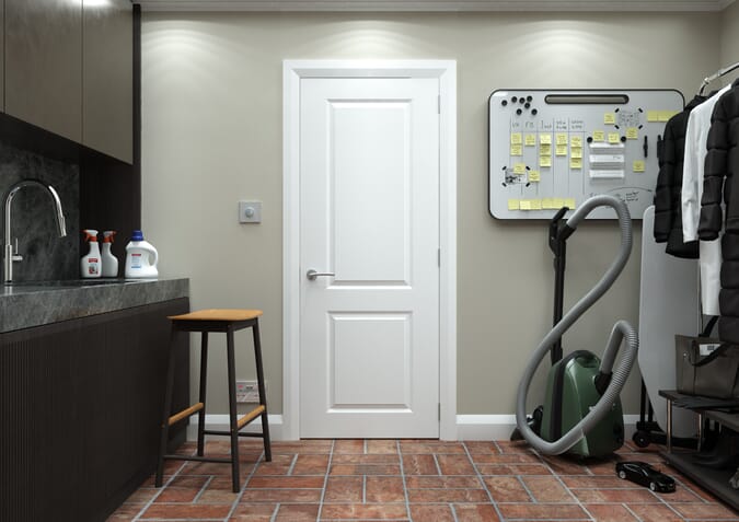 White Smooth 2 Panel Fire Door