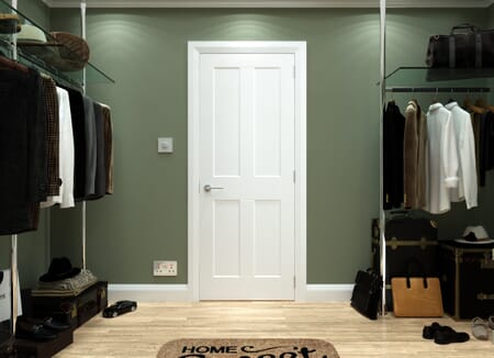 White Smooth Flat 4 Panel Fire Door
