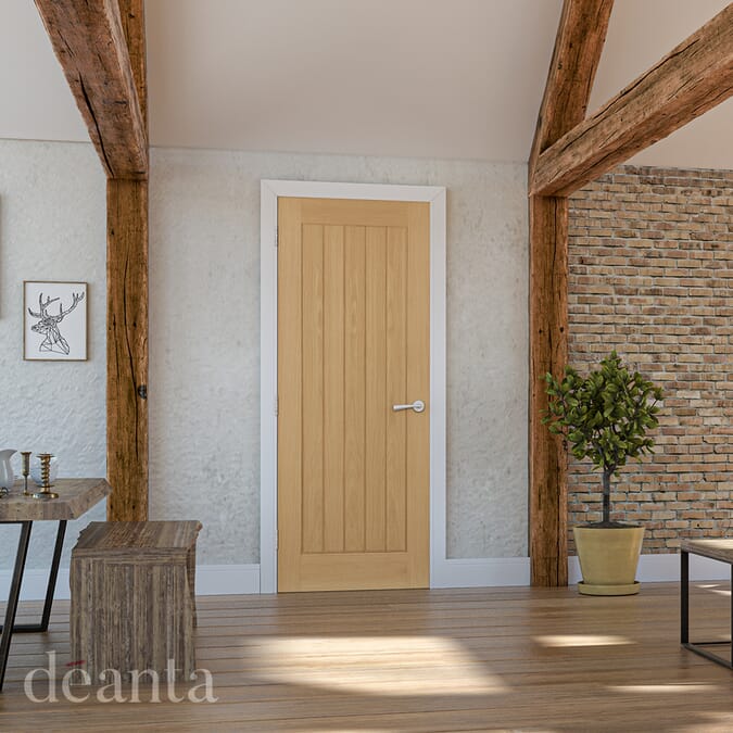 2040x726x54mm Ely Oak - Prefinished FD60 Fire Door